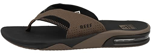 Reef Homme Fanning Tongues, Noir et Brun Clair, 39 EU