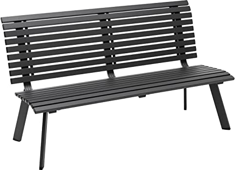 Dehner Gartenbank London, 2-Sitzer, ca. 150 x 88 x 64 cm, Aluminium, grau