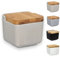 TIENDA EURASIA® Salero de Cocina de Porcelana con Tapa, Saleros de Cocina Originales y Modernos (Salero Natural 12 x 12 x 11 cm)