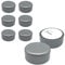 SKIR'CO (Pack of 8 pcs Height Adjustable Plastic Furniture Legs, Round Ø 55 mm, Self Adhesive Furniture Feet, With Stickers (8, Grey)