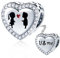 Ich Liebe Dich Junge und Mädchen Herz Charms passen Pandora Valentinstag Armband, 925 Sterling Silber I Love You Boy and Girl Heart Perlen mit CZ, Geschenke für verheiratete Paar/Weihnachten
