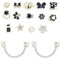 14 Pièces Accessoires de Fleur de Chaussure en Strass avec 2 Pièces Chaîne de Perles pour Femme Sabots Ornements de Chaussure Bricolage, Cadeaux de Fête