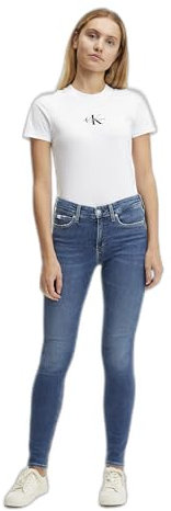 Calvin Klein Damen Jeans Hose Mid Rise Skinny Fit, Blau (Denim Dark), 30W/32L
