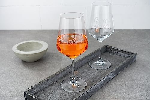 Garage-SixtySix Stielglas mit lustigen Sprüchen | graviert | Holy Aperoli | Anonyme Aperolikerin | und viele mehr