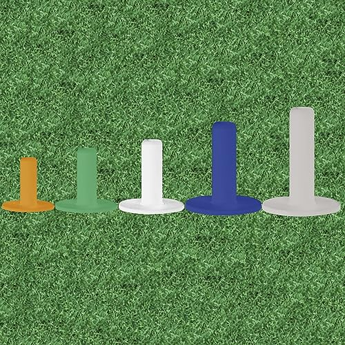LOVMEAD Golf Tees Gummi Kurz Lang Golftees Driving Range Tee Gemischt Set Wert 5 10 Stück, Übungs Golftee Training Wintertees Holder 38 57 70 76 80 mm für Übungsmatte (Mehrfarbig-5 Stück)