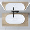 Mai & Mai Sobre Encimera de Madera Maciza para Lavabo Incl. Soporte de Acero Inoxidable, Estante de Pared para Baño Platte04, Roble Claro, 50x100 cm