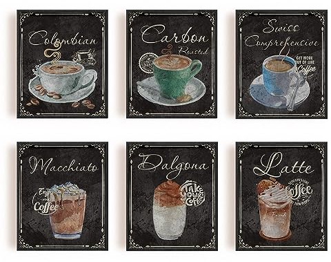 SUPERDANT Vintage Café Pared Arte Cocina Decoración Cuadros para Retro Café Bar Comedor Pared Decoración Lienzo Pintura Moderna Pared Decoración
