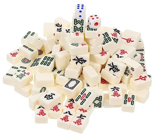 ibasenice Kleiner Mahjong Spielset Tragbar Mit Aufbewahrungsbox Kompaktes Familien Mahjongspiel Für Party Und Reise Klein Und Leicht Komplettes Zubehör Für Spaß Und Unterhaltung