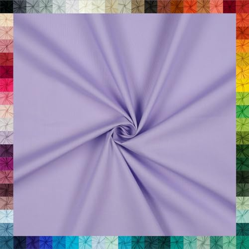 VmG-Store Baumwollstoff Uni 100% Baumwolle Oeko-Tex Meterware ab 50cm über 80 Farben zur Auswahl (094 I Light LilaC, 50 x 148cm)
