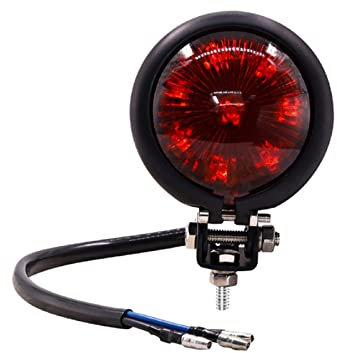 YnGia Motorcycle Tail Light, Universal Motorcycle Brake Stop Light, Red 12V LED Motorbike Running Light Rear Fender Light for Street Bike Chopper Bobber Cafe Racer