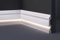 Asta 2 metri lineari Battiscopa in Polimeri per Led 2000x100x18 mm - Zoccolo da cucina resistente agli urti