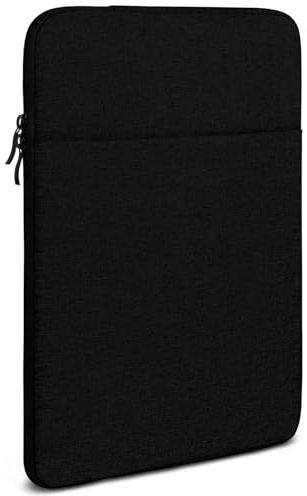 moex Tablet Hülle für Samsung Galaxy Tab S9 Ultra Tasche mit Reißverschluss und Fach für Zubehör, Nylon Stoff Sleeve weich Gepolstert, Schutzhülle Minimalistisch Dash Case, Schwarz