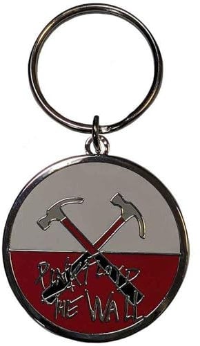 PINK FLOYD - Keychain The Wall Hammers Logo Design, Silver, White, Red, One size
