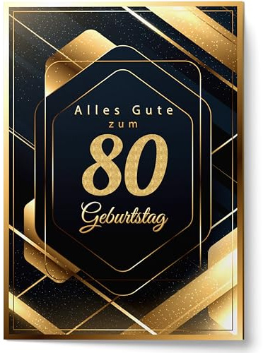 Cheerset Geburtstagskarte für Mann oder Frau - Großes A4-Format 21x30 cm mit viel Platz zum Schreiben - Inklusive Umschlag (80 Jahre)