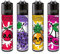 Clipper® 4er Set Fruit Skulls #2 Feuerzeuge + 1 Sticker High Zombie