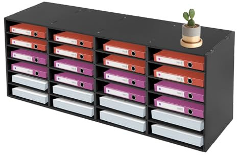 Verstellbarer Dokumentenablage 24 Fäche Hohe Kapazität Briefablage Aktenablage Zeitschriftenhalter für Büro Zuhause Schule 100 * 30 * 42cm