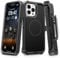 TUTUKII for iPhone 13 Pro Max & 12 Pro Max Case with Belt Clip Holster, Anti-Shock, Anti-Slip, Compatible with MagSafe, 3-Layer Drop Protection, Heavy Duty Magnetic Phone Case Cover, 6.7, Black