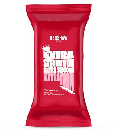 Renshaw Pink Extra Stretch, Smooth & Thin Fondant Icing, 1 kg (Pack of 1)