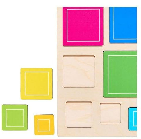Rolf - Relief Houten Vormenpuzzel Ontdek Vierkanten, 10st.
