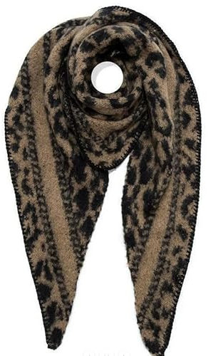 ADEL Dreieckstuch Trendiger & Hochwertiger Leopard Muster Schal, Wärmer Winterzubehör, Stilvoller Winterkomfort aus Italien (Braun)