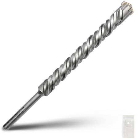 SDS Max Bohrhammer, 45 x 600 mm, Hartmetallspitze, Steinbohrer, Betonbohrer für Mauerwerk, Ziegel, Stein, Beton (Länge: 600 mm, 45 mm Durchmesser)