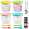 BORDEAG Behälter für Ninja Creami Deluxe, Eiscreme Behälter, 4 Stück Eisbehälter für Speiseeis, Ersatz für Ninja Creami Deluxe Behälter NC501EU NC500EU, Creami Deluxe Zubehör