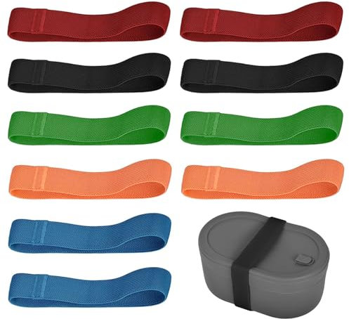 JDCMEI 10 Stück Bento Box Gurt, Elastische Gummibänder für Bento-Boxen, Befestigungsgurte für Bento-Boxen, Lunchboxen Gummiband, Schachtel Bento-Box-Gurt für Schule Büro Camping Outdoor Picknick