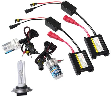 Cabilock Kit Xénon 55w Ampoule Au Xénon Et Ballast Numérique 6000k, Base Métal Et Céramique, Installation Facile pour Phare De Voiture, Éclairage Puissant pour Conduite Nocturne