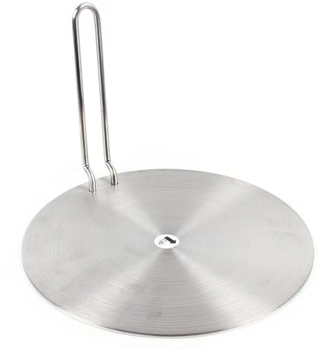 CHIMHOON Universal Edelstahl Induktions Adapterplatte, Für Induktionsherd Mit Abnehmbarer Griff 24cm, Induktion Kochfeld Induktionsadapter, Geeignet für Verschiedene Töpfe und Topfe