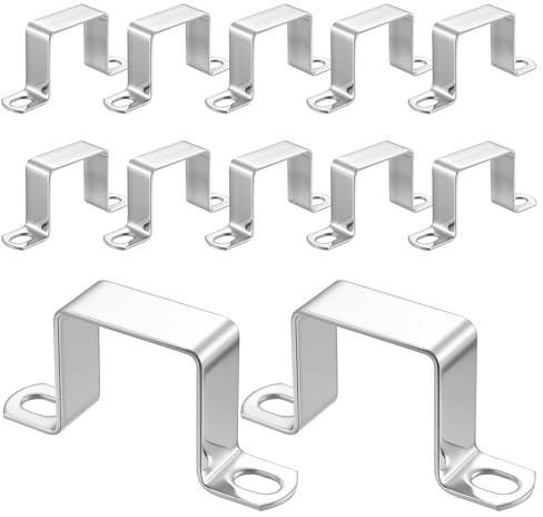 IYEREER 12 Morsetti U 40x40mm Tubo Quadrato Acciaio Inox 304 | Supporto a forma di U, fissaggio stabile per tubazioni idriche e installazioni meccaniche