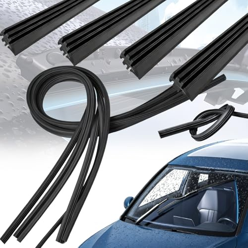 Liekadijiae 4 Piezas Goma Limpiaparabrisas 800 mm Bandas de Goma Cortables para Parabrisas Repuesto, Gomas de Recambio Láminas de Goma Universales para Limpiaparabrisas para Coche Camión Autobús