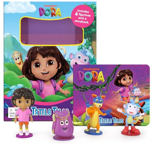 Nickelodeon Dora Tattle Tales - Activity Books for kids, 12-page storybook, 4 figurines