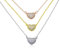 Damen-Collier 3 Herzen 925 Sterling Silber vergoldet Tricolor 162 Zirkonia 45cm lang Silberkette Halskette Rosé