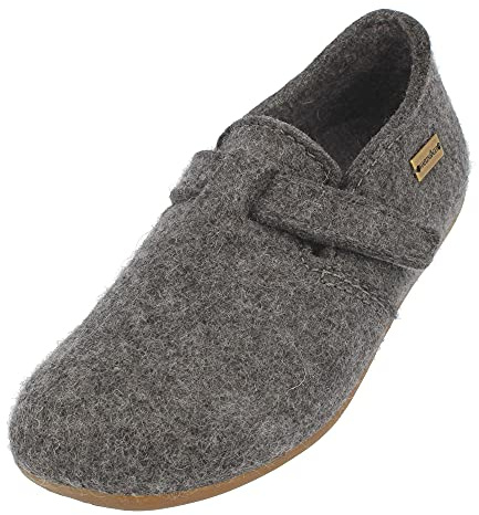 HAFLINGER Everest Focus Filzpantoffel Hausschuh mit verstellbarem Riemen