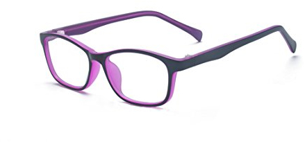 ALWAYSUV Eyeglasses Optical Full Frame Glasses Girls Boys Non-Prescription Clear Lens Glasses Purple Frame