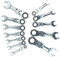 Metric + Imperial Stubby Flexible Flexi Combination Ratchet Spanner Set 12pc