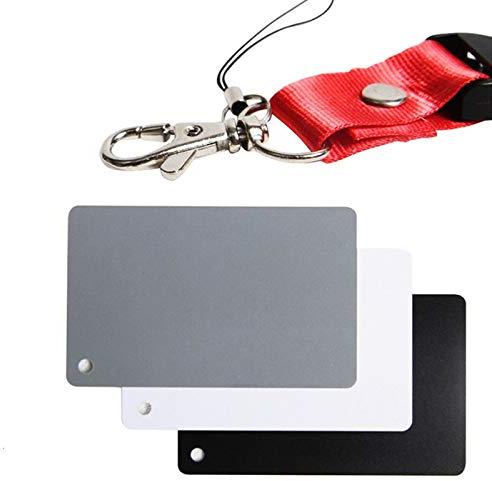 Grey Card White Balance Card 18% Exposure Photography Card Set, for Photo Video DSLR and Film Premium, Black White and 18% Grey