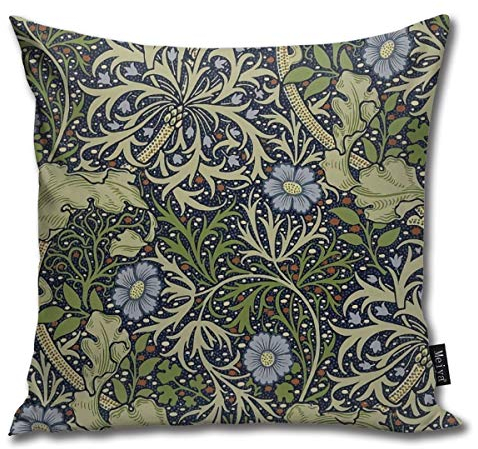 Rasyko William Morris Kissenbezug mit Seetang-Muster, dekorativ, für Zuhause, Couch, Bett, Auto, 45,7 x 45,7 cm