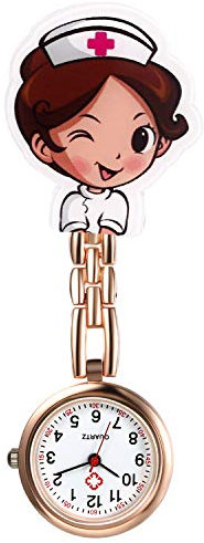 Lancardo Krankenschwesteruhr Set mit Clip Damen Herren Analog Quarz Schwesteruhren für Doktor Pfleger Krankenschwester, Rosegold