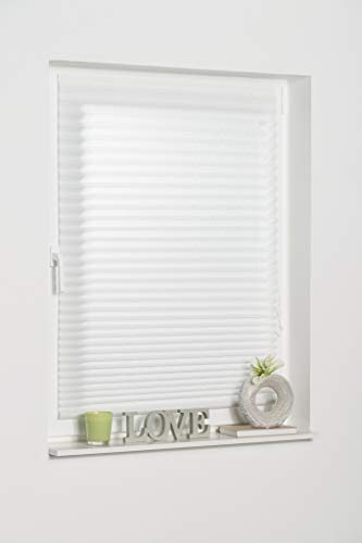 K-Home® Klebe-Plissee Weiß Lichtschutz B50 x H210 cm