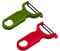 KUHN RIKON 24286 Swiss Peeler - Pelador de verduras (2 piezas, hoja de acero inoxidable, color rojo y verde, plástico)