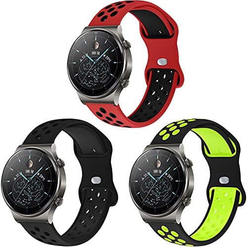 Huawei Watch GT2 Armband 46mm, 22mm Silikon Ersatzarmband für GT 2/GT2 Pro/GT2e/GT/Watch 3/3 Pro/Galaxy Watch 46mm/3 45mm/Gear S3