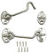 2 Pezzi Gancio Finestra,Gancio per Cabina in Acciaio Inossidabile Argento,Serratura a Gancio per Cancello, con Viti di Montaggio per Cancello Del Capannone o Porta Del Garage (10cm)