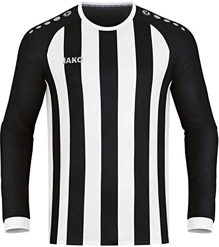 JAKO Kinder Trikot Inter (Langarm), Schwarz/Weiß/Silber, 164