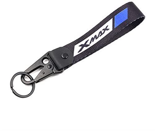 SXHM Porte-clés De Moto pour Yamaha T-Max 500 530 TMAX530 SX/DX TMAX 560 Xmax 125 250 300 400 Moto Broderie Étiquette Porte-clés Porte-clés Lanière (Couleur : Xmax Blue, Size : 1)