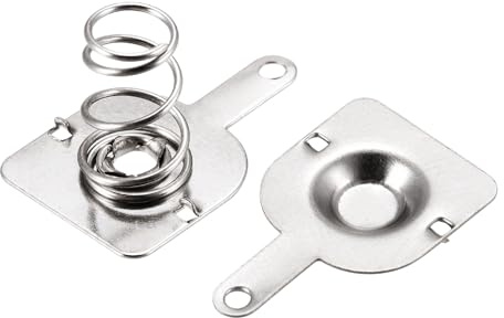 sourcing map Battery Spring Plate AA Batteries Spring Contact Nickel Plate 12mmx12mm 10 Set