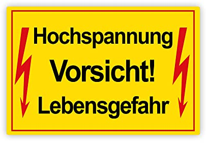 XXL Vorsicht ! Hochspannung Lebensgefahr Schild 30 x 40 cm aus stabiler PVC Hartschaumplatte 5mm mit UV-Schutz von STROBO