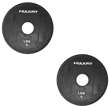 HulkFit Verstellbare gummierte Stahl-Hantelscheiben für Gewichtheben und Krafttraining (2,3 kg, Paar)