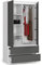BDW Kleiderschränk 2 Türen, 4 Einlegeböden, Kleiderständer, 2 Schubladen, Mehrzweckschrank, Schubladenschrank, Garderobenschrank für Schlafzimmer, Wohnräume, 180x90x51cm, Weiß/Grau
