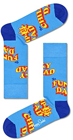 Happy Socks Unisex Happy Number One Dad Socks, Blue, M-L UK